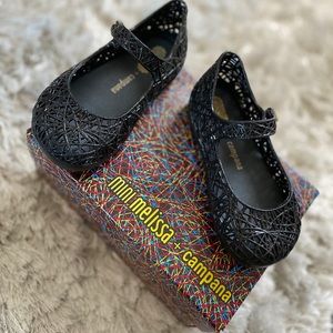 Mini Melissa Black Glitter Zig Zag